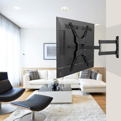 Full Motion TV Wall Mount Bracket Articulating Arms Swivels Tilts Extension for Most 24-55 Inch LED LCD Flat Curved Screen TVs, Max VESA 400x400mm up to 66lbs by Pipishell