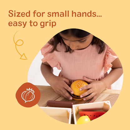 Melissa & Doug Food Groups - 21-Piece Wooden Pretend Play Food Set | Kids Kitchen Accessories for Ages 3+
