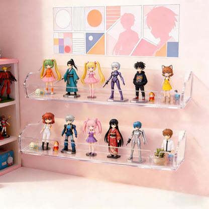 Upsimples Clear Acrylic Floating Shelves - Stylish Wall Organizer for Living Room, Bedroom & Kitchen