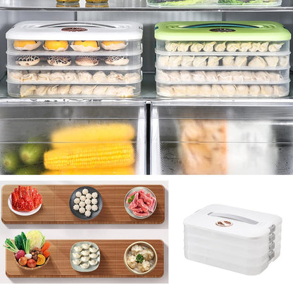 Skiennix 4-Layer Food Storage Containers - Stackable Dumpling Box with Good Sealing | Durable Design