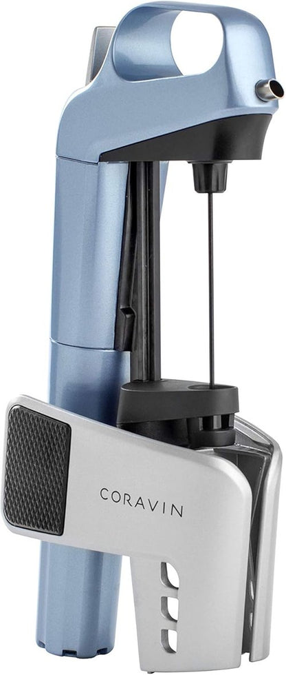 Coravin Limited Edition Preservation System and Wine Bottle Opener, Includes 4 Argon Capsules, Steel Blue