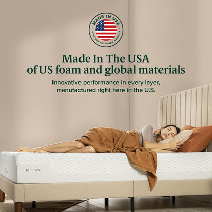 Zinus 12 Inch Bliss Memory Foam Mattress - Pressure Relieving | Sustainable Tencel Blend Cover, Queen Size