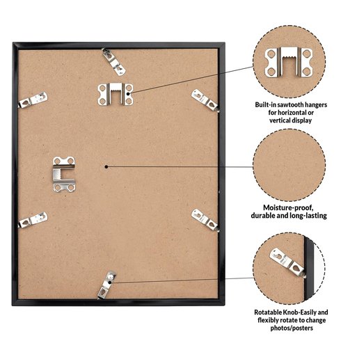 LaVie Home 11x14 Picture Frame 2 pack, Display Pictures 11 x 14 Poster Frame, 11x14 Black Photo Frame with HD Plexiglass, Display Frame for Vertical or Horizontal, Classic Collection