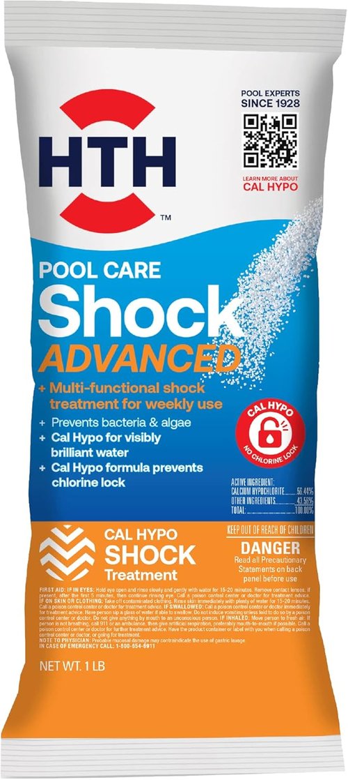 HTH 52035 Swimming Pool Shock - Advanced Cal Hypo Formula for Effective Pool Care | 1 lb