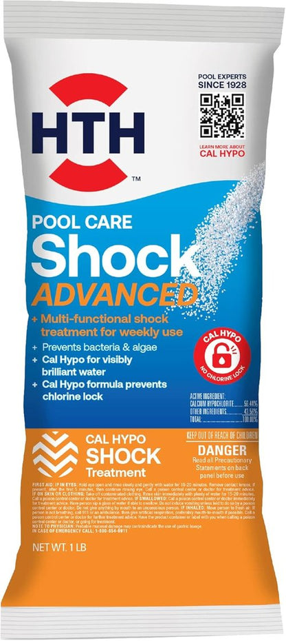 HTH 52035 Swimming Pool Shock - Advanced Cal Hypo Formula for Effective Pool Care | 1 lb
