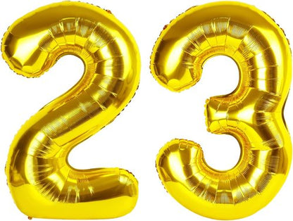 23 Balloon | Big 40-Inch Gold Foil Number Balloon for 23rd Birthday & Graduation Celebrations