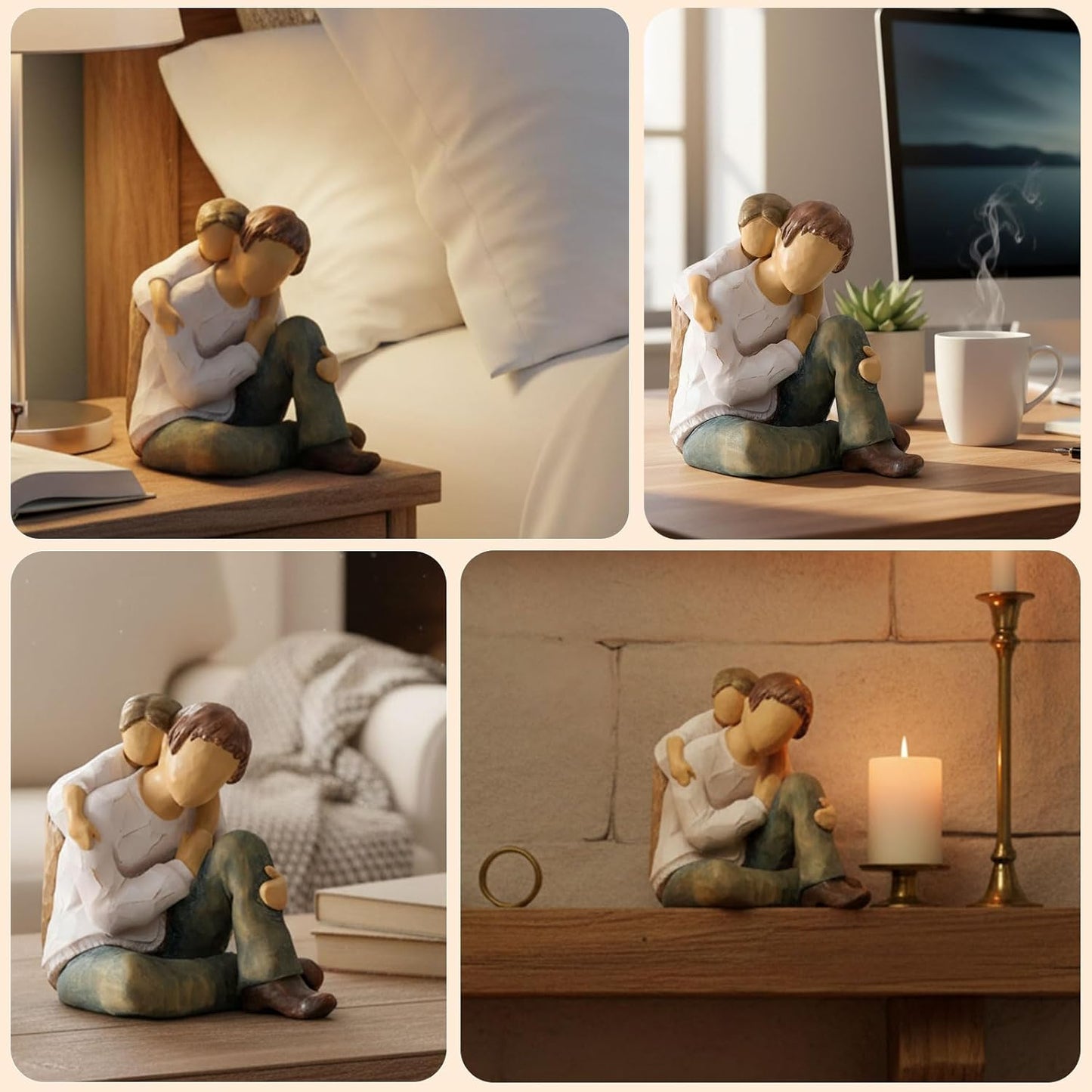 NAN ZAI NAN FANG Father Daughter Figurine - Personalized Resin Sculpture for Dad | 4.7" Hand-Painted Gift