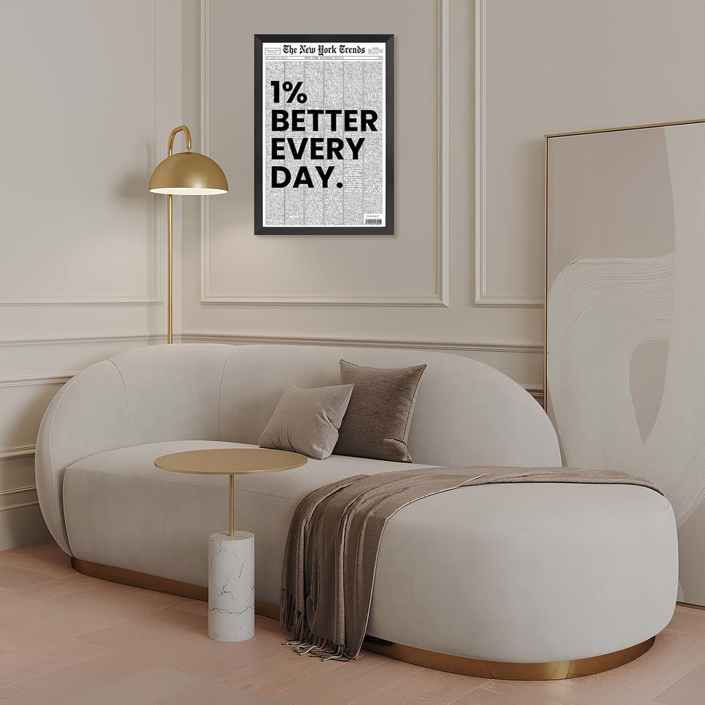 Skiennix Black And White Newspaper Canvas Wall Art - Inspirational Daily Quote Typography | 12x16in Framed Decor