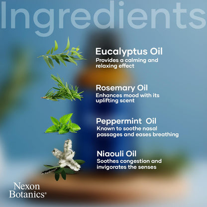 Nexon Botanics Breathe Essential Oil Blend 30 ml - Sinus Relief with Menthol - Ideal for Humidifiers & Diffusers