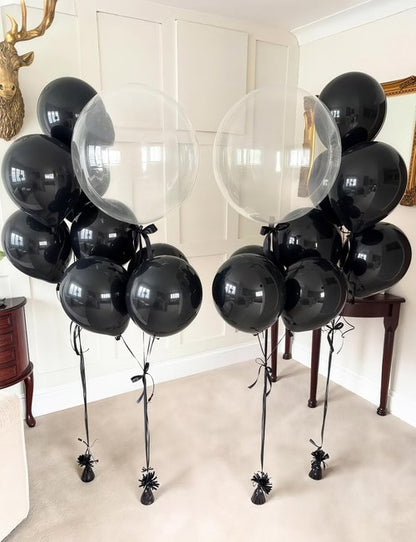 Black Balloons | 12-Inch Round Latex Balloons - Shiny Party Decorations for Graduation, Birthday & Weddings