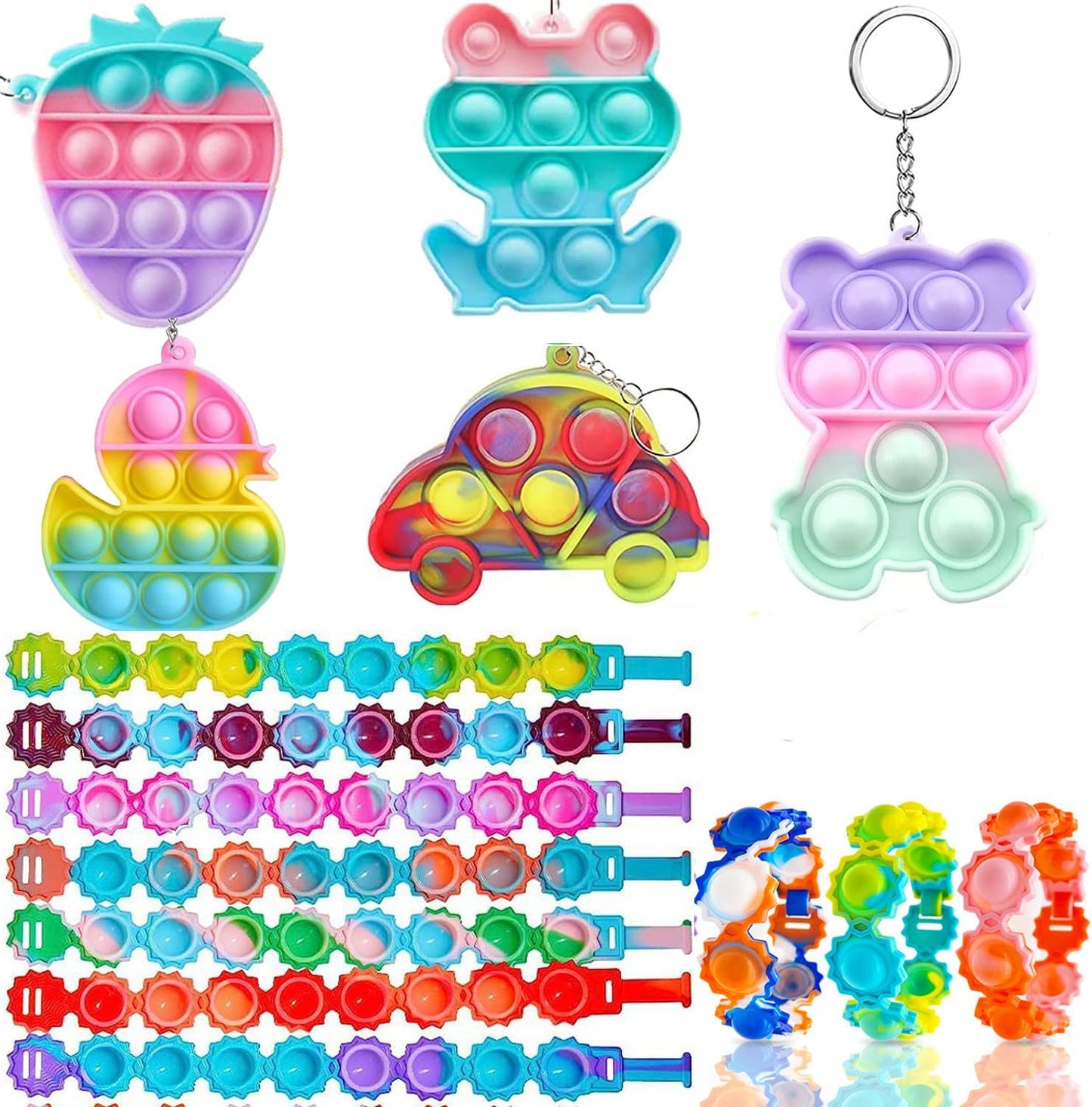 Skiennix 130 Pcs Party Favors - Colorful Easter Basket Fillers & Treasure Box Toys for Kids 4-12