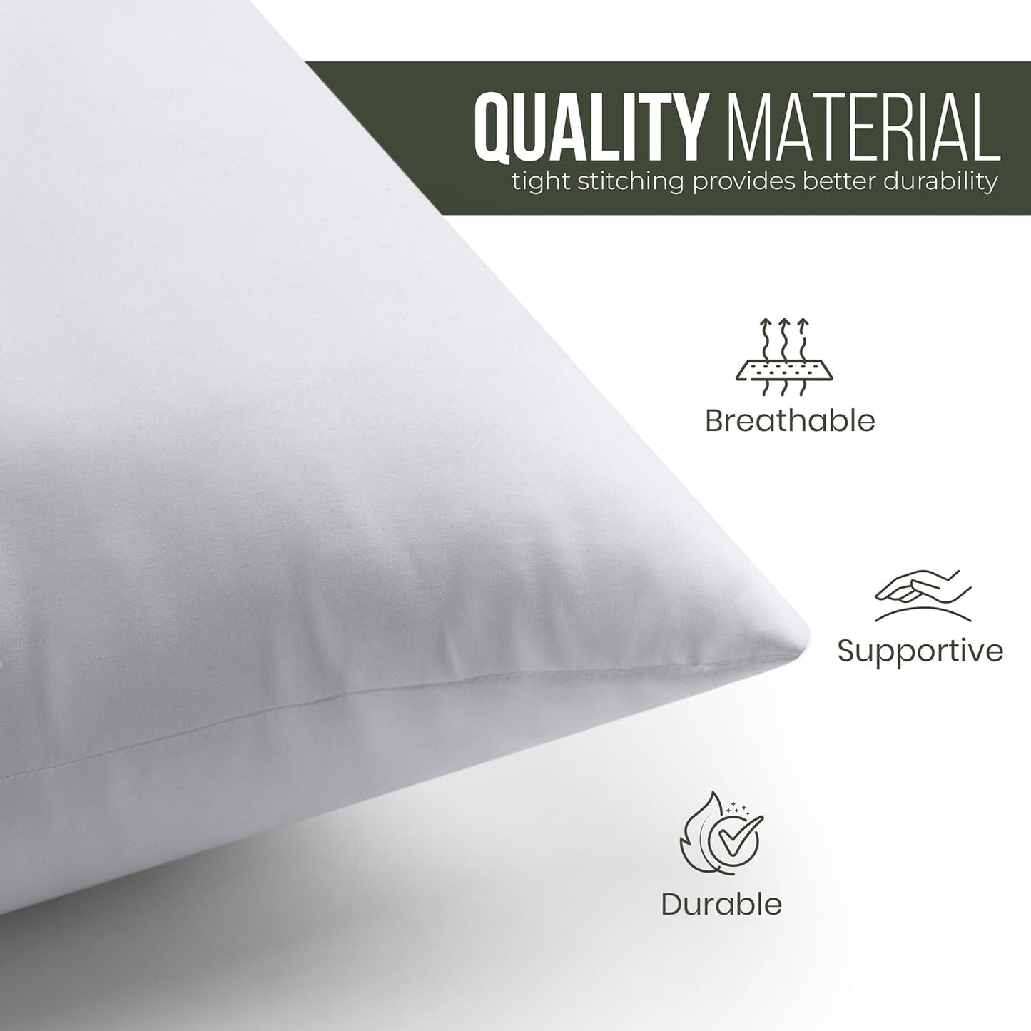 Utopia Bedding Throw Pillow - Fluffy Down Alternative Cushion for Bed & Sofa | 14 x 14 Inches, White