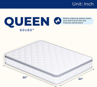 Neo Sleep Queen Size Mattress - 10 Inch Hybrid Comfort with Cooling Gel Memory Foam & Pocket Springs