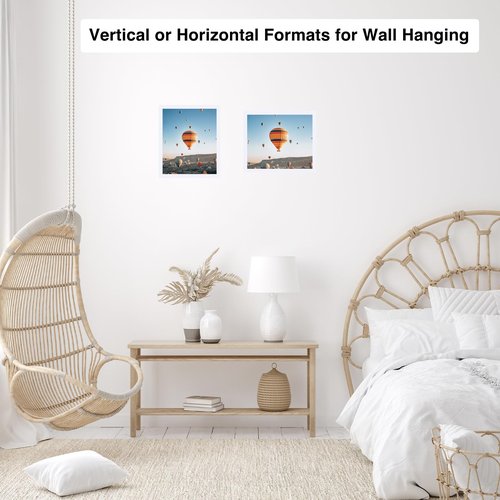 JCJMY 8x9 Picture Frame White for Wall Hanging or Tabletop, Wall Mounting Horizontally or Vertically, 8 x 9 Wall Gallery Poster Photo Frame with Shatter Resistant Plastic Plexiglass, White