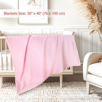 Skiennix Baby Blanket - Soft Double Layer Toddler Blanket 30 x 40 Inch | Pink for Nursery & Stroller