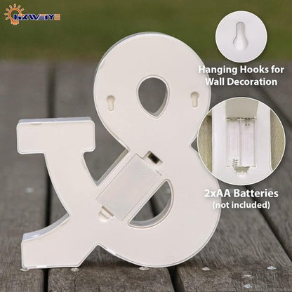 HXWEIYE LED Marquee Letters - Light Up Alphabet & Number Sign for Parties | Warm White Decor