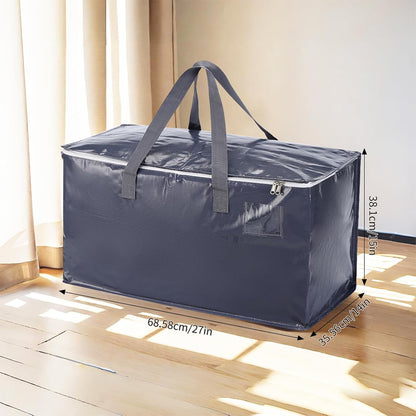 Skiennix Extra Heavy Duty Moving Bags - 6 Pack with Zippers & Handles | Durable, Water-Resistant Storage for Clothes & Supplies - Black