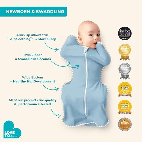 Love To Dream Swaddle - Baby Sleep Sack for Newborns | Self-Soothing Design, Lite 0.2 Tog, Olive, 5-8.5 lbs