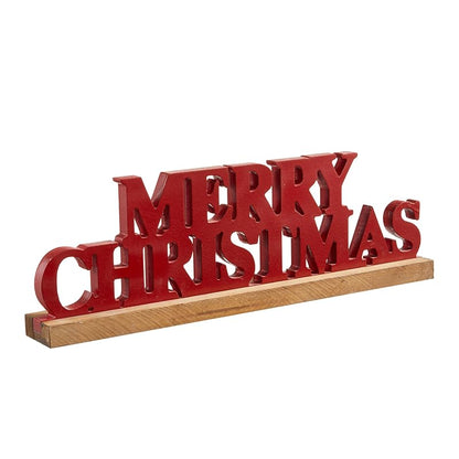 Rustic 16 Inch Merry Christmas Sign - Handmade Wooden Home Decor