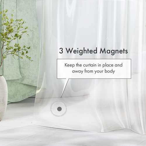 Amazer Extra Long Shower Curtain Liner 72 x 84 Clear Shower Liner Medium Weight PEVA Waterproof Inside Shower Curtains for Bathroom with 3 Magnets and Rustproof Grommets