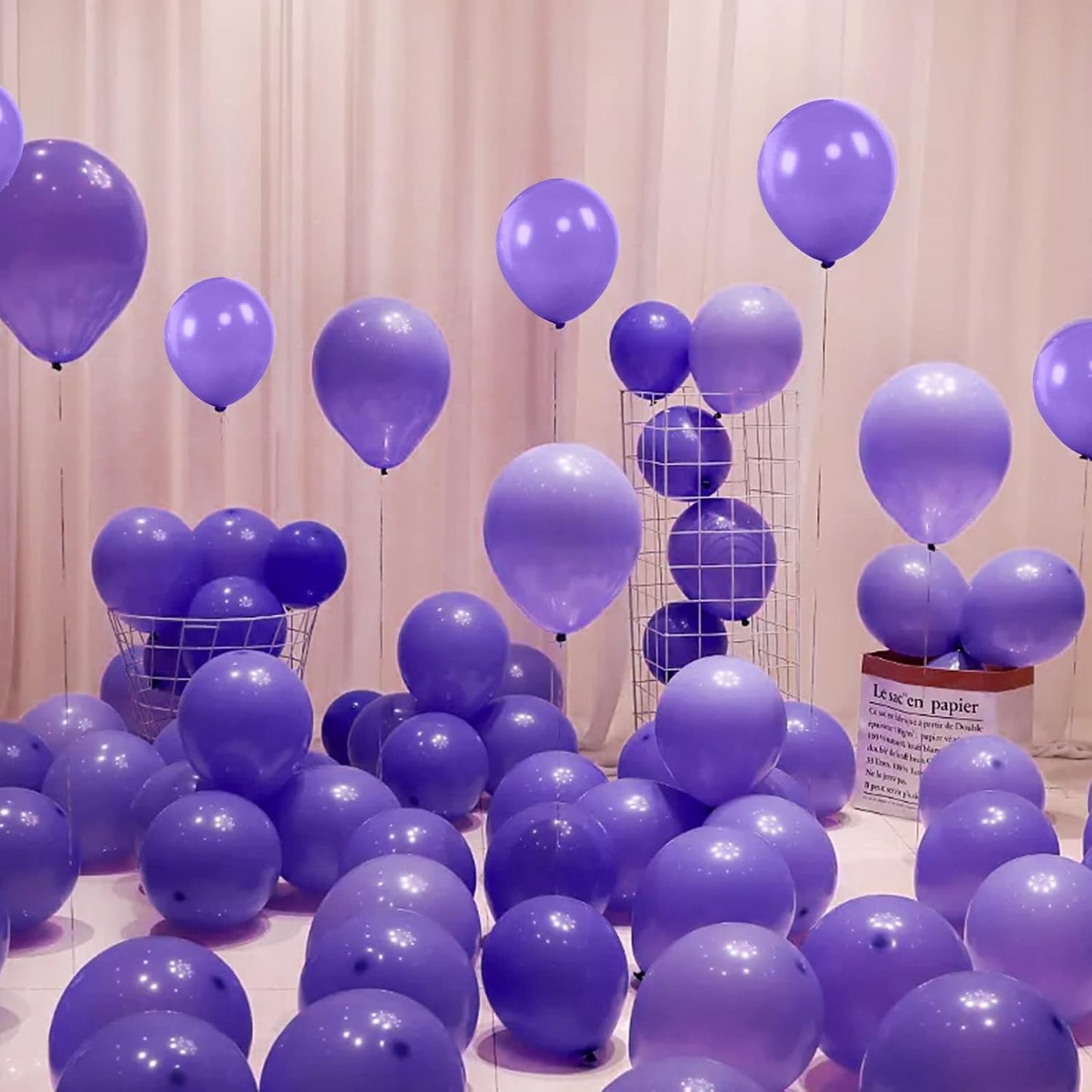 Purple Balloons - 110 Pcs Mini 5-Inch Thick Latex Party Balloons for Birthday & Baby Shower Decor