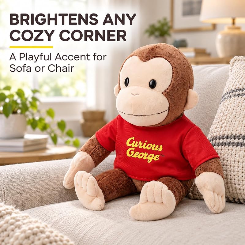 Variation of THIS listing: Curious Monkey George Plush 13 Inch Soft Stuffed Animal Pillow