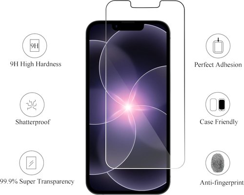 Ailun Tempered Glass Screen Protector - 3 Pack for iPhone 17e, 16e, 14, 13 & 13 Pro | 6.1 Inch, Case Friendly