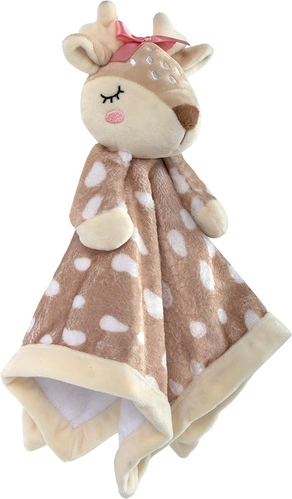 Minky Baby Essentials - Plush Deer Lovey Snuggler Blanket | Soft Security Blanket for All Ages (Freckled Fawn)