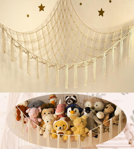 Mirolam Stuffed Animal Storage Hammock Net - Large Hanging Organizer for Baby Nursery Decor