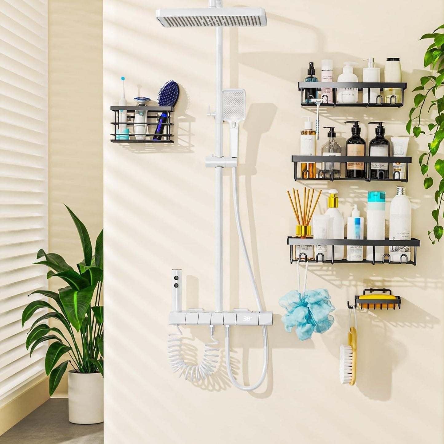 Moforoco Shower Caddy Organizer - 5 Pack Corner Shelves for Bathroom Storage & RV Essentials