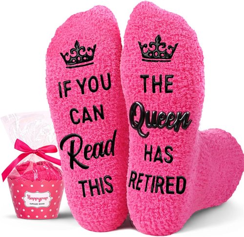 HAPPYPOP Retirement Gifts for Women - Retired Socks Friends Neighbors Gifts for Her
