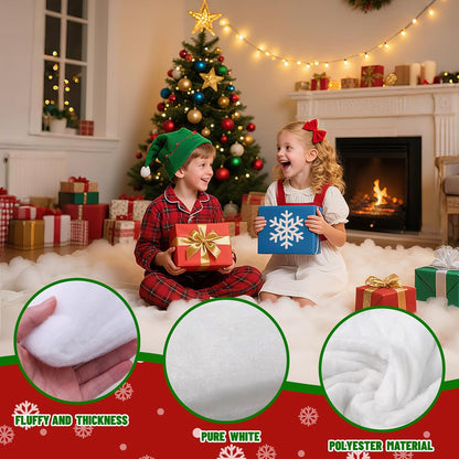 Regine Switzerland Snow Blanket - Thick Faux Snow Rug for Christmas Village Decor | 3ft x 8ft, White Plush