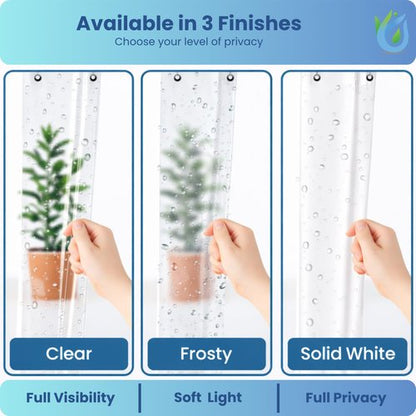 SUSTAINAURA® Essential Frosty Shower Curtain Liner 72x72 – Waterproof, Quick Dry, Odor Free, Eco Friendly, Non-Toxic with 3 Weighted Magnets & 12 Rustproof Grommets Bathroom Accessories