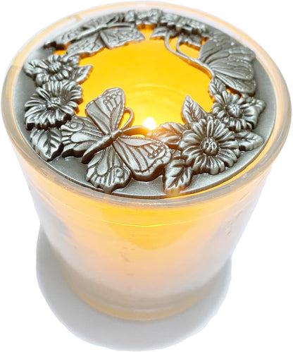 Silver Butterfly Candle Toppers - Decorative Covers for Even Melt | Perfect Gift for Women
