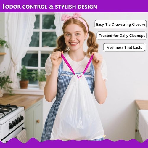 Febreze Lavender Scented 4 Gallon Trash Bags - 170 Count Odor Resistant Drawstring Liners for Home Use