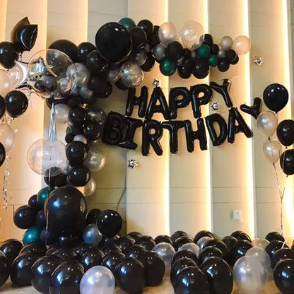 Black Latex Balloons - 100 Pack 12 Inch Round Helium Balloons for Parties & Events