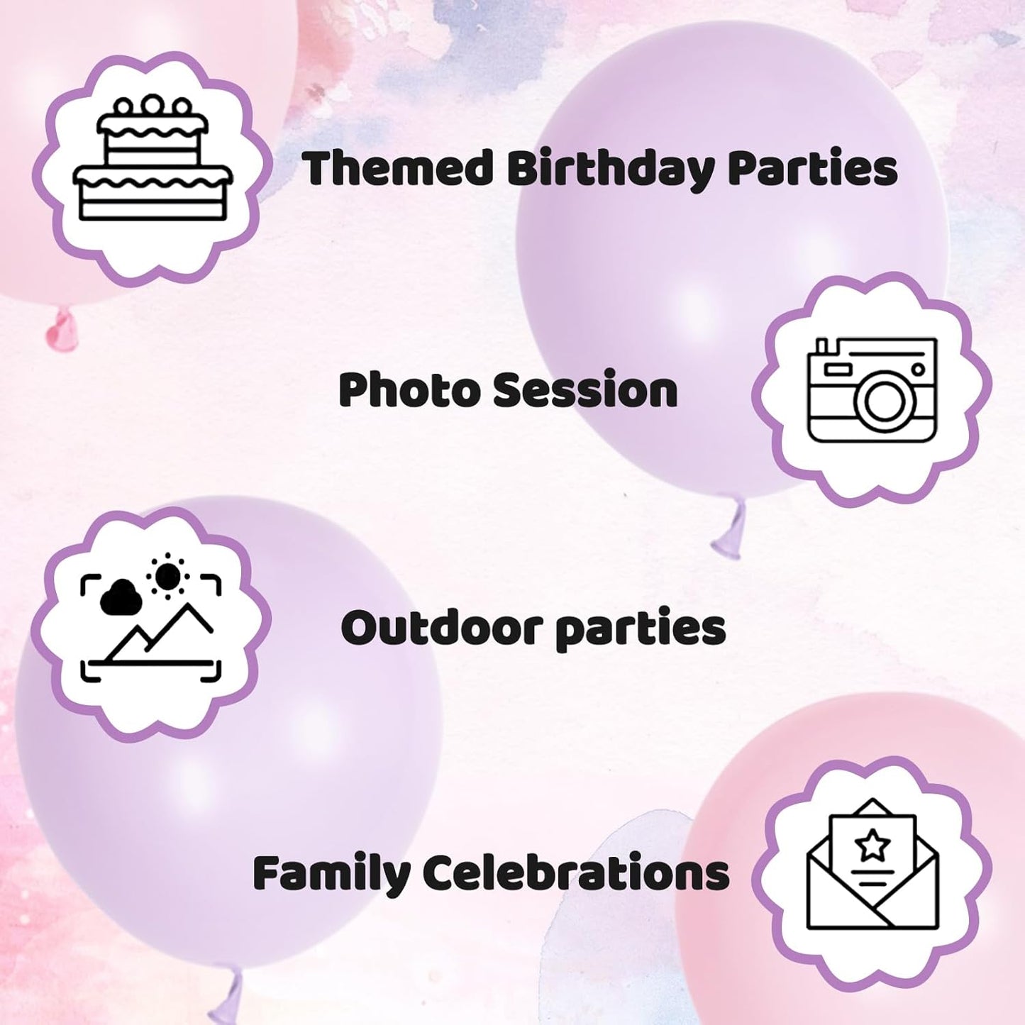 Skiennix 100 Pack 12-Inch Pink & Purple Latex Balloons | Perfect for Girls' Birthday & Baby Shower Decor