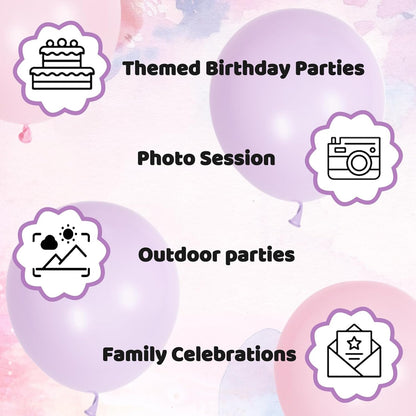 Skiennix 100 Pack 12-Inch Pink & Purple Latex Balloons | Perfect for Girls' Birthday & Baby Shower Decor