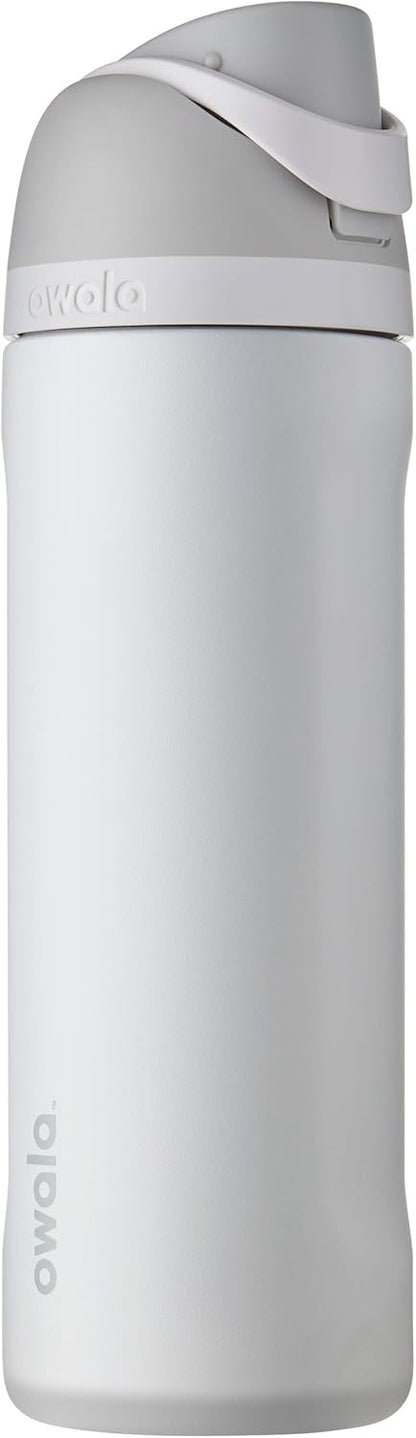 Owala FreeSip Insulated Stainless Steel Water Bottle - BPA-Free, 24 Oz, Shy Marshmallow | Perfect for Travel