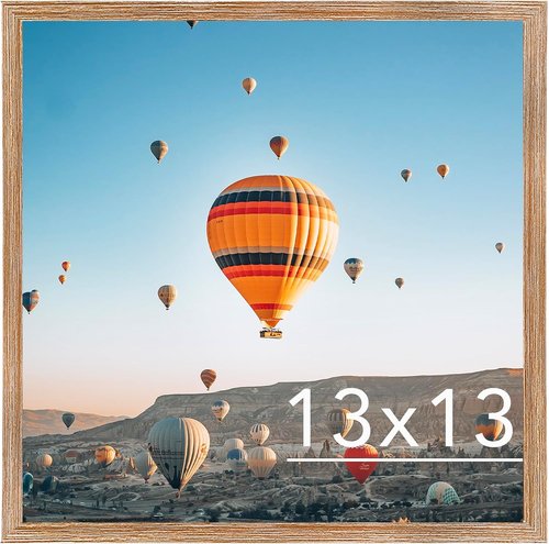 JCJMY 13x13 Rustic Brown Picture Frame - Versatile Wall Mounting for Horizontal or Vertical Display