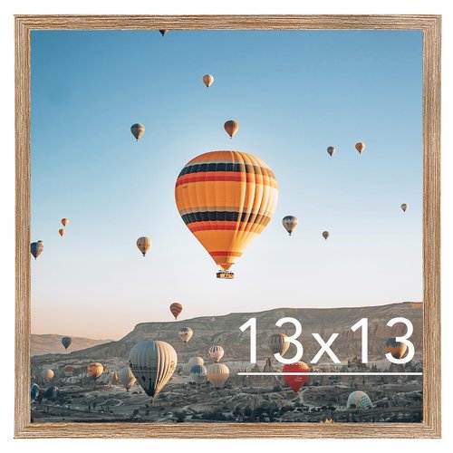 JCJMY 13x13 Picture Frame Rustic Brown for Wall Hanging, Wall Mounting Horizontally or Vertically, 13 x 13 Square Wall Gallery Poster Photo Frame with Shatter Resistant Plexiglass, Rustic Brown