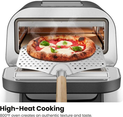CHEFMAN Indoor Pizza Oven - 12-Inch Pizzas in Minutes, Heats Up to 800°F | Electric Countertop Maker with Touchscreen Presets, Pizza Stone & Peel - Stainless Black