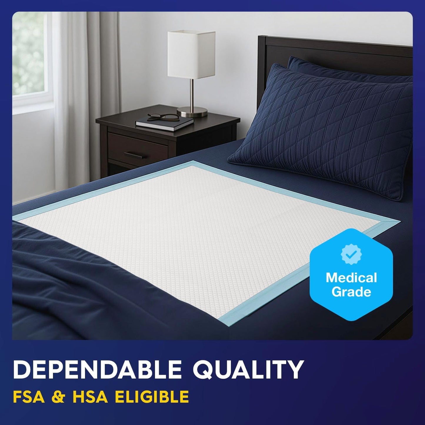 PULP Incontinence Underpads - Super Absorbent Disposable Bed Pads | 36" x 36" | XXXL Size for Adults, Children & Babies | FSA & HSA Eligible