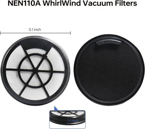 Eureka Vacuum Filter - Compatible NEN110A/NEN110B/NEN110D | 6-Pack Inlet Frame & Sponge Filter