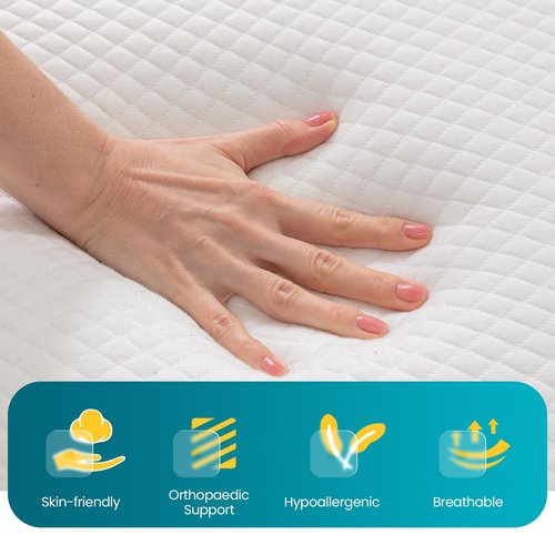 FDW | 14 Inch Twin Mattress | Medium Firm | Gel Memory Foam Mattress | White | Bed in a Box, CertiPUR-US Certified | Pressure Relief, Cooling Ventilated Foam | Washable Removable Cover