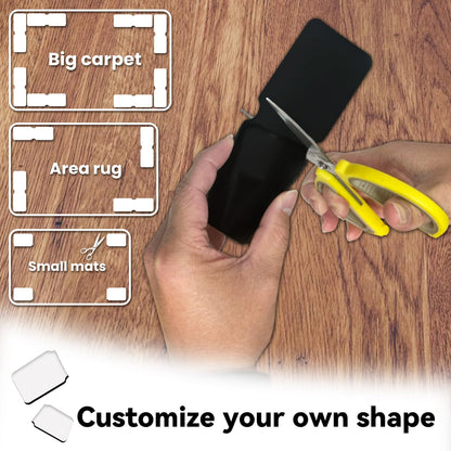 Rug Carpet Non Slip Grippers, Reusable Rug Tape, No Damaging for Hardwood Floors and Tiles, Carpet Grippers Stickers Pads for Area Rugs Corners Flat, 24Pcs