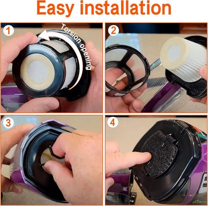 Bissell Handheld Vacuum Filter - 3 Pack Replacement for Pet Hair Eraser | Includes Cleaning Brush