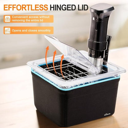 HOMENOTE Sous Vide Container - 12 Quart with Collapsible Lid & Complete Accessories Kit | BPA Free