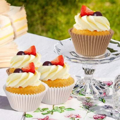 Caperci Jumbo Cupcake Liners - 300-Count Natural Muffin Baking Cups | Upgraded Grease-Proof Paper