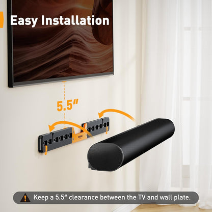 Perlegear Full Motion TV Wall Mount - Fits 42-85 Inch TVs Up to 132 lbs | Soundbar Mount for Sonos Arc